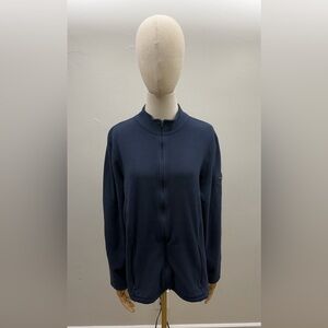 L.L.Bean Women’s XL Regular Navy Blue Full Zip Fleece Jacket 100% Polyester